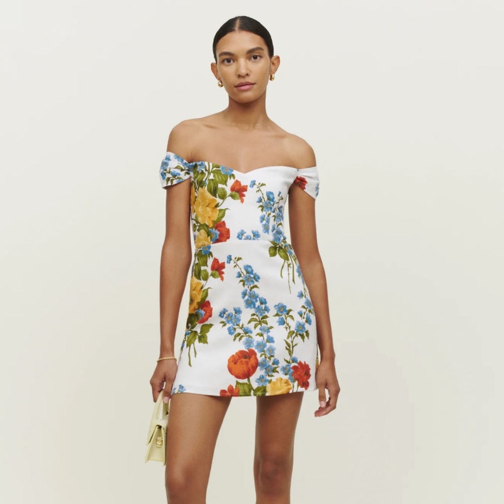 Reformation Linen Floral Mini